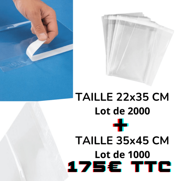 Lot de 2 Pack de Sachets Auto-Adhésifs - 3000 sachets